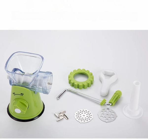 Manual Sausage Machine Hand Crank Meat Mincer, Household Meat Pounder Tool, Kitchen Meat Grinder Enema Maker, Silver Aluminum