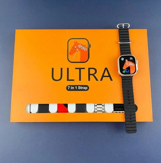 7-in-1 Ultra Smart Watch – Advanced Multi-feature Fitness Tracker With Heart Rate Monitor, Sleep Tracking, Bluetooth Calling, Sports Modes & More Random Color Straps