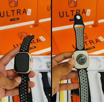 7-in-1 Ultra Smart Watch – Advanced Multi-feature Fitness Tracker With Heart Rate Monitor, Sleep Tracking, Bluetooth Calling, Sports Modes & More Random Color Straps